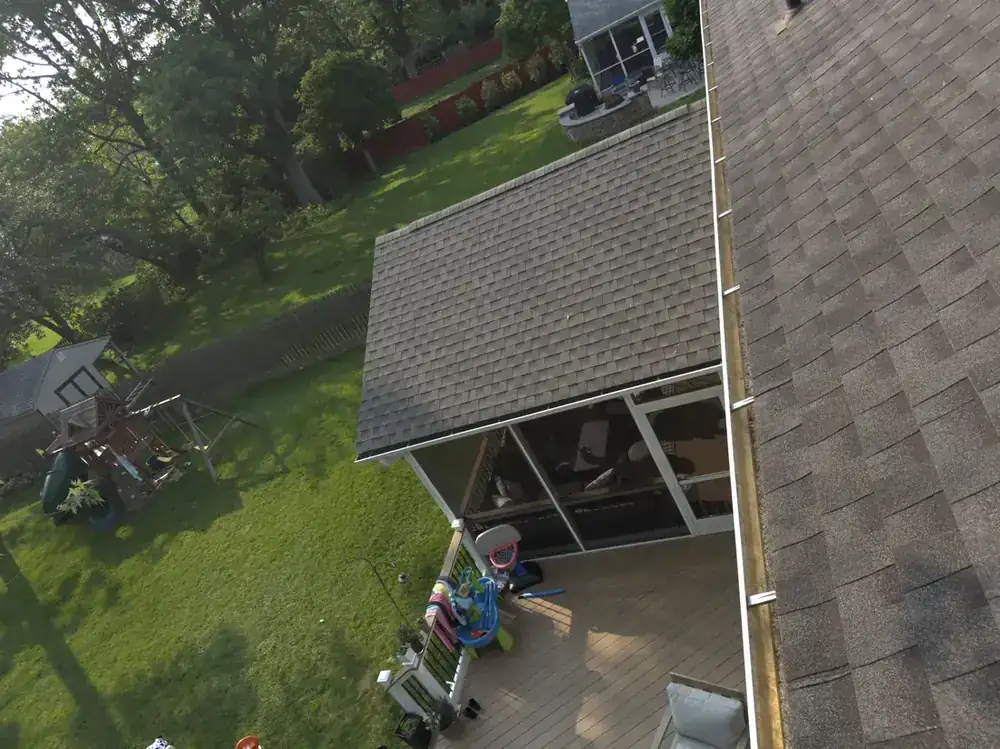 Gutter cleaning in Radnor PA before and after debris removal, after